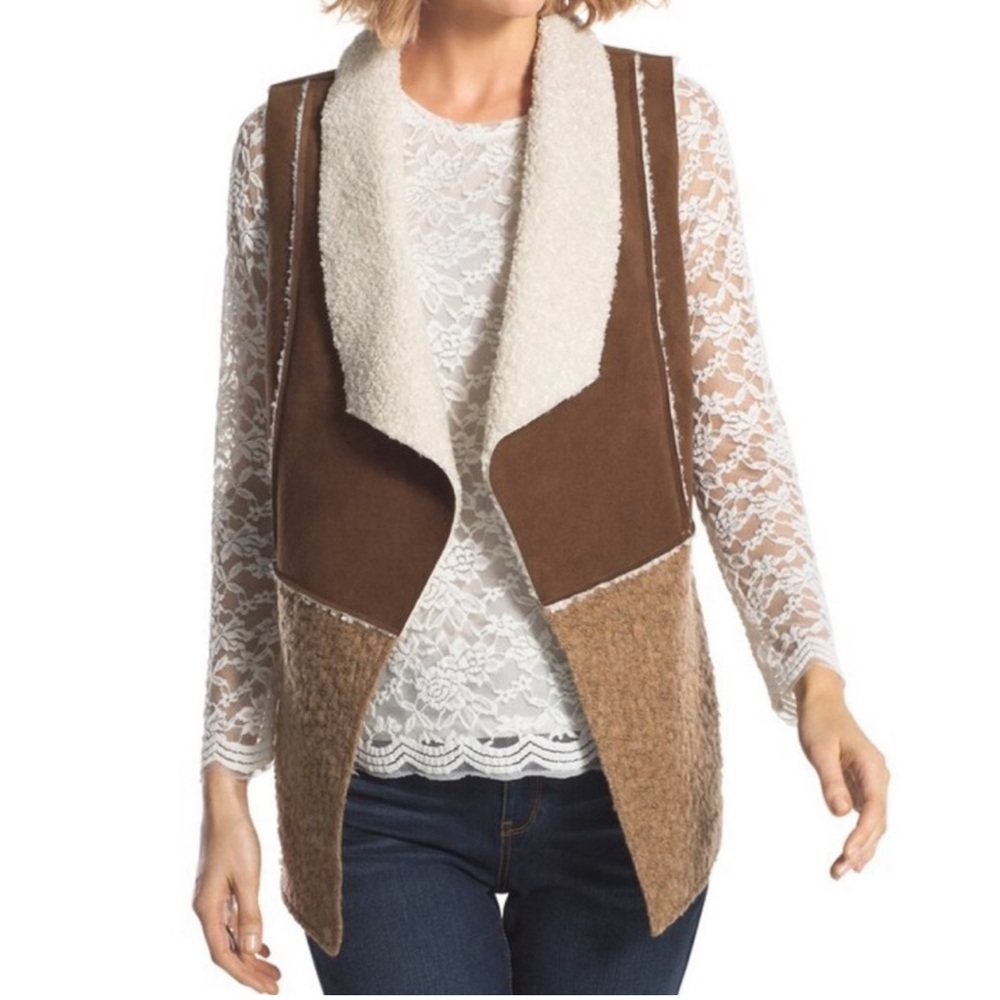 Chico’s Large Sherpa/Suede Vest
